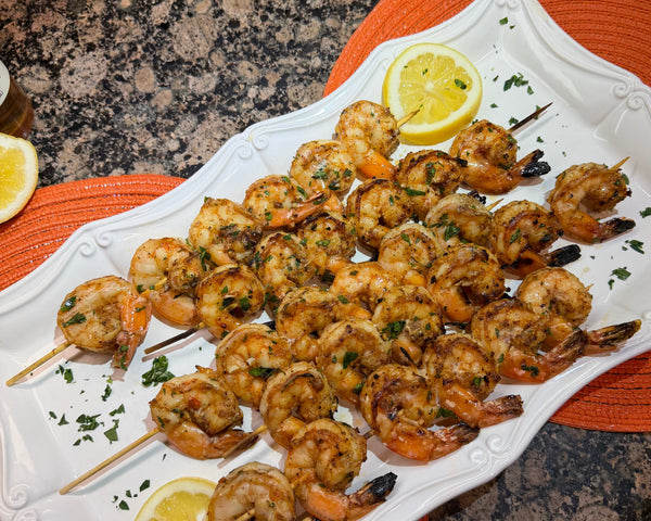 Grilled Lemon Garlic Shrimp Skewers